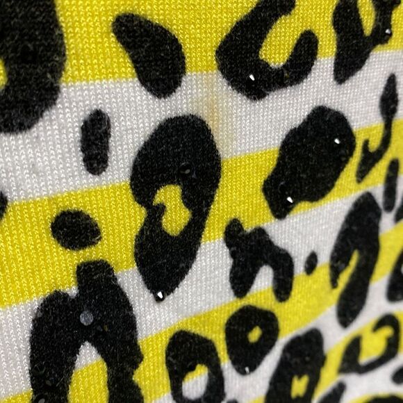 Ruby Rd. Yellow Stripe 3/4 Sleeve Sweater Size Medium - Picture 5 of 5